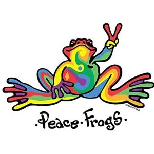 Peace Frog Viynl Sticker Psychedelic, Tye Dye